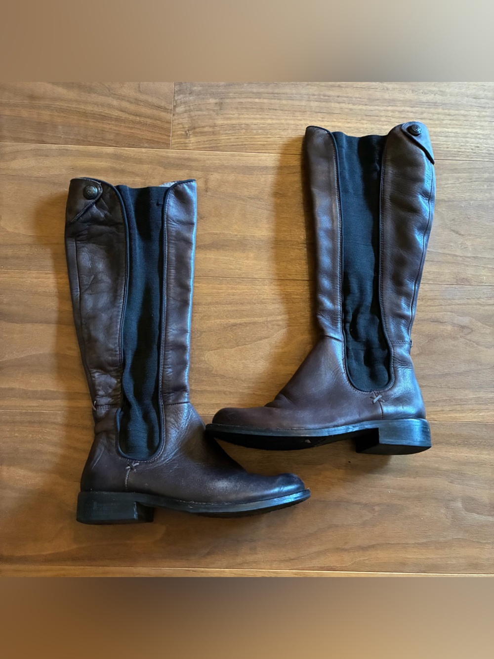 Vince Camuto Brown Leather Stretch Riding Boots 5.5